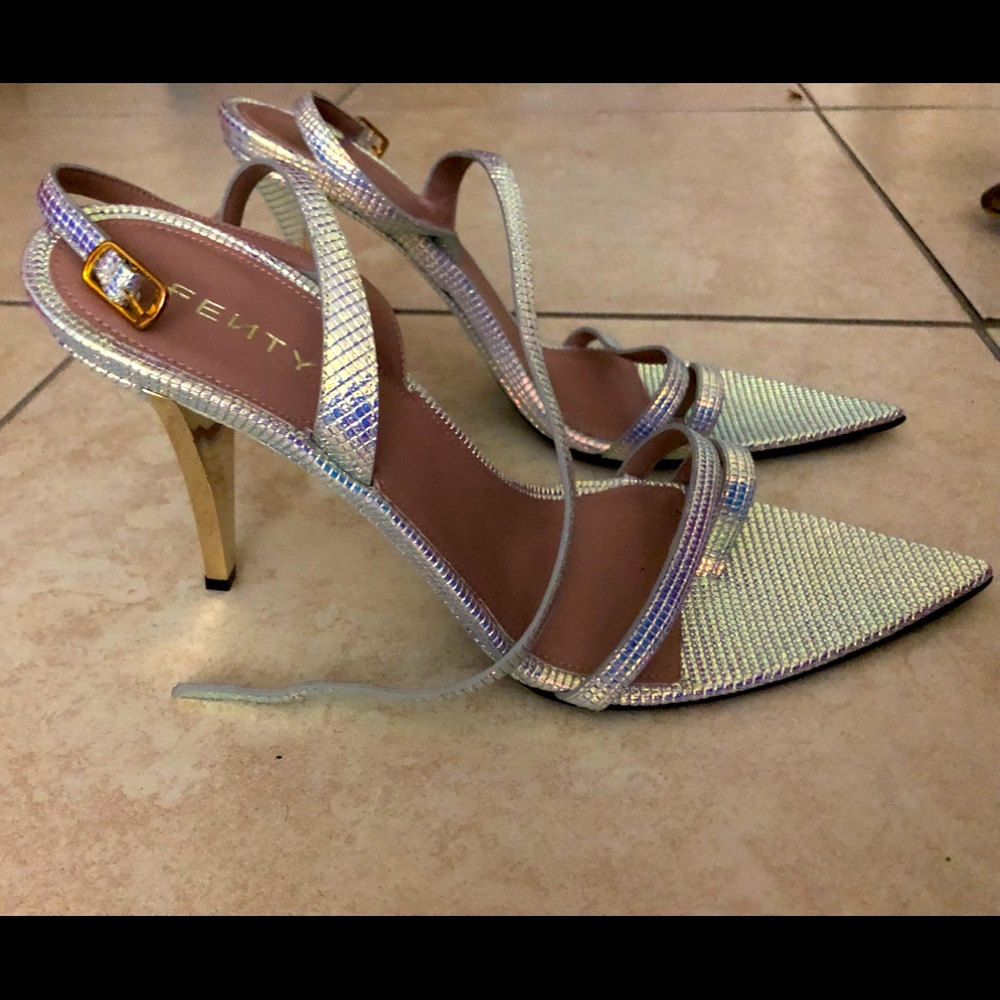 Fenty Holographic sandal heels